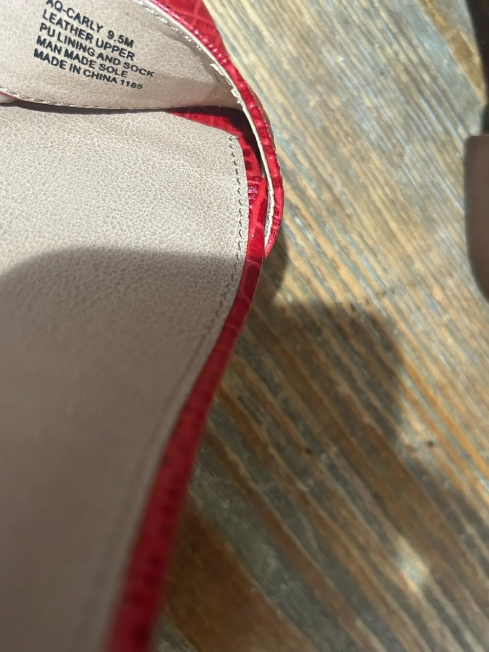 Aqua Red Croc-Embossed Block Heel Sandals with Ankle Strap